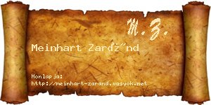 Meinhart Zaránd névjegykártya